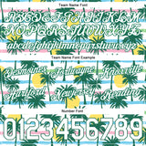 Custom White White-Kelly Green 3D Pattern Design Palm Trees Authentic Basketball Shorts
